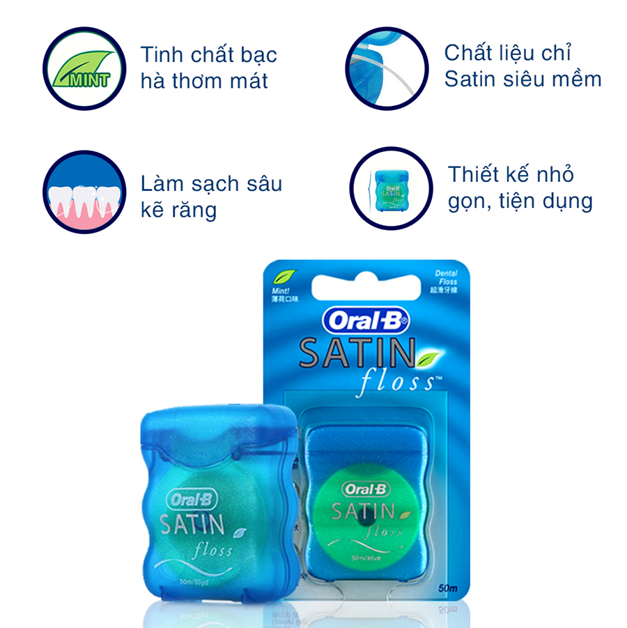 Combo Vỉ 3 Bàn Chải Đánh Răng Oral-B 3D White (Mua 2 Tặng 1) + Chỉ Nha Khoa Oral-B Satin Cho Nướu Nhạy Cảm (50m)