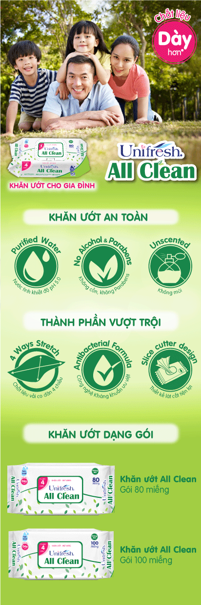Combo 6 Khăn Ướt Unifresh All Clean 80M (80 Miếng)
