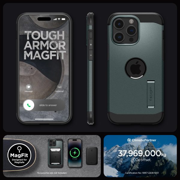 Ốp lưng dành cho iPhone 15 Pro Max Spigen Tough Armor MagFit - Hàng Chính Hãng