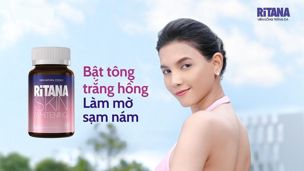 Viên uống RITANA trắng da mờ sạm nám với L-Glutathion, Sakura, Pomegranate, P.Leucotomos, collagen (60 viên) 1