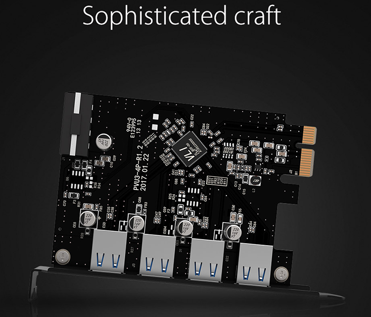 Card chuyển cổng pciex 1 sang 4 cổng USB 3.0 Orico PVU3-4P - Hàng chính hãng