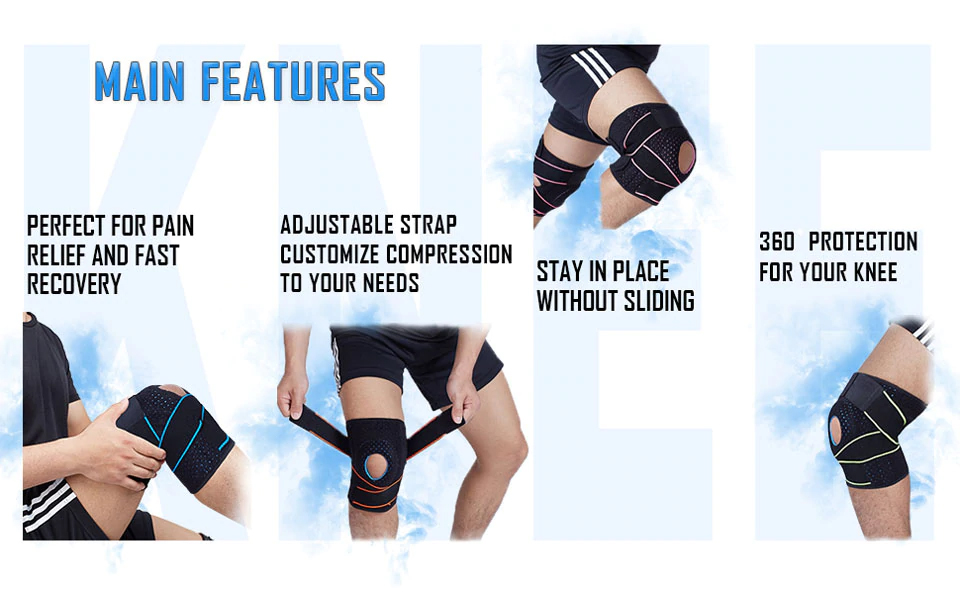 Đai bảo vệ đầu gối thiết kế lò xo trợ lực khớp gối Sport Knee Pad AOLIKES YE-7908