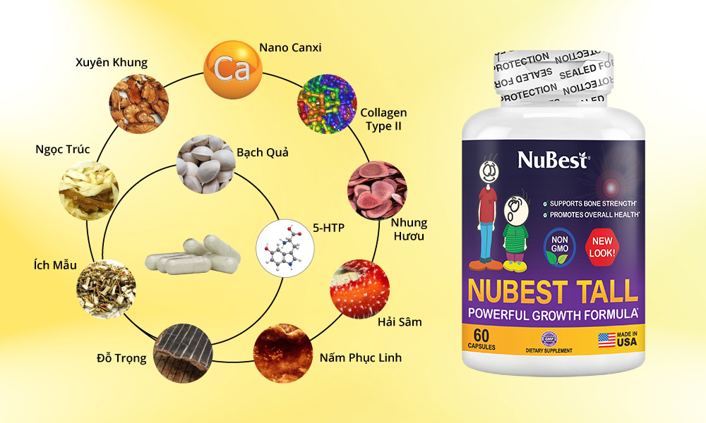 TPBVSK Hỗ Trợ Phát Triển Xương NuBest Tall Cho Độ Tuổi Từ 5-20