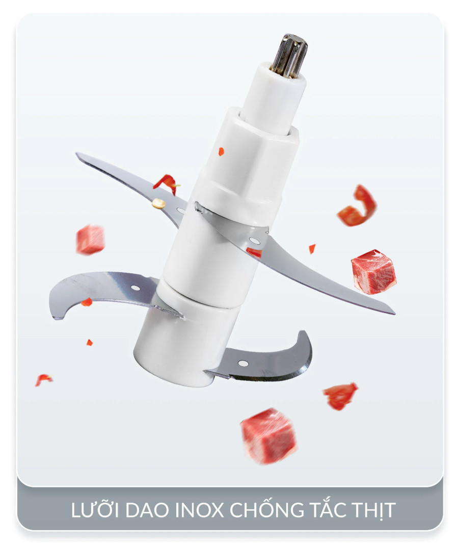 Máy Xay Thịt Haatz HMG168 (CIM382) - Cối inox 2,5L Cối Thủy Tinh 0,6L - 500W Kèm Phụ Kiện Đánh Ruốc - Hàng Chính Hãng Bảo Hành 2 Năm