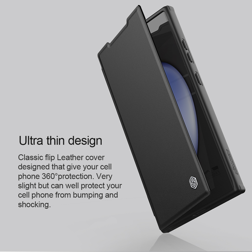 Ốp Lưng Nillkin Qin Prop Leather Case cho Samsung Galaxy S24 Ultra - Hàng Chính Hãng