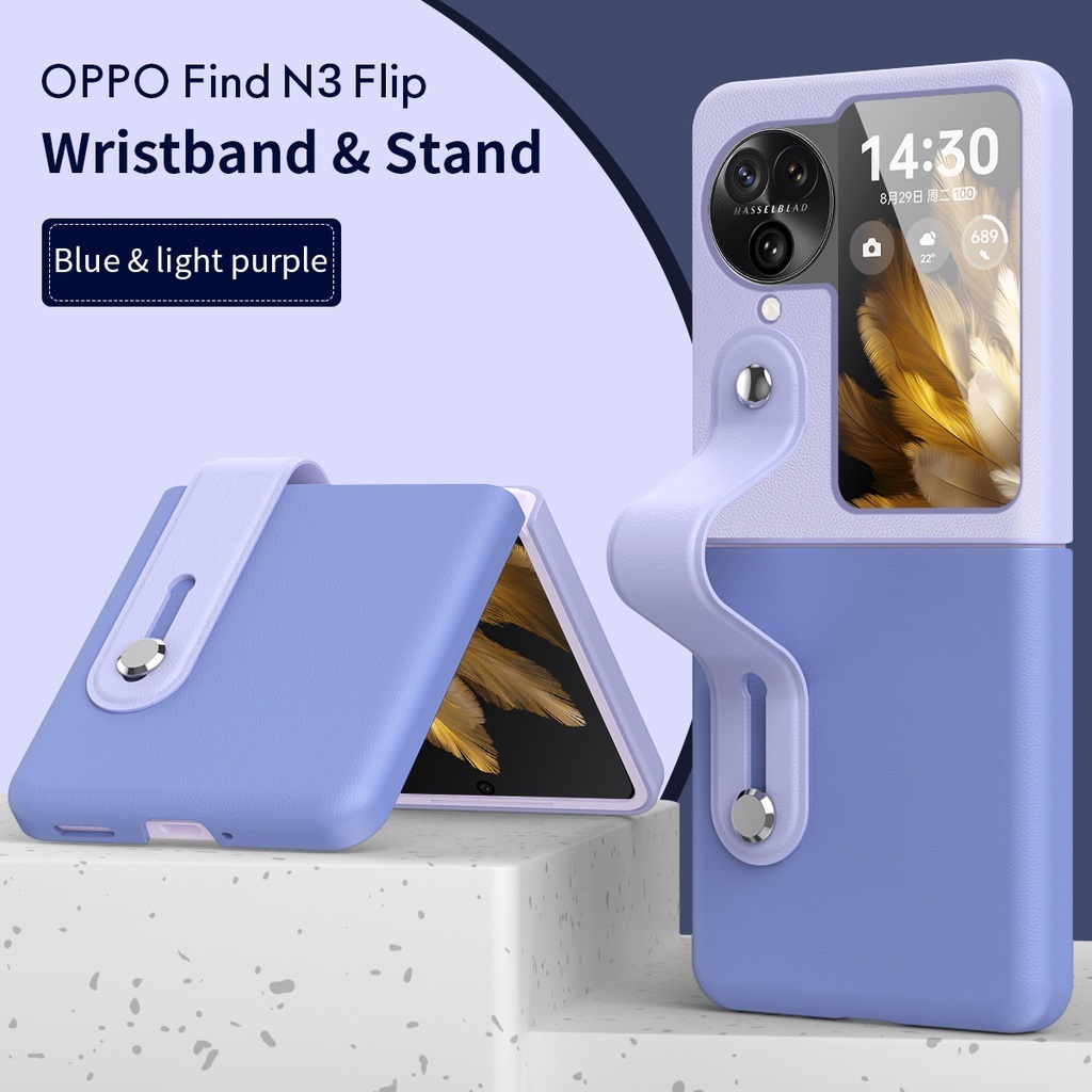 Ốp lưng đai đeo hand trap chống sốc cho Oppo Find N3 Flip hiệu HOTCASE Wristband Stand Phone Case - chất liệu cao cấp, thiết kế thời trang sang trọng có đai đeo tay an toàn - Hàng nhập khẩu