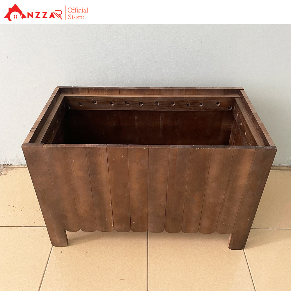 Chậu gỗ trồng cây, hoa, chậu chữ nhật trồng cây ban công-04