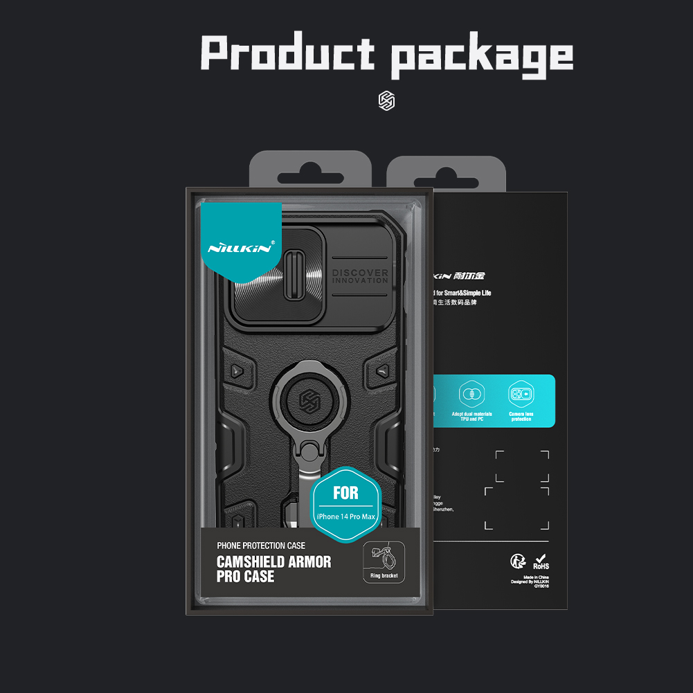 Ốp Lưng Nillkin CamShield Armor Pro Cho iPhone 14 / iPhone 14 Plus / iPhone 14 Pro / iPhone 14 Pro Max - Hàng Nhập Khẩu