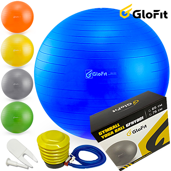 Bóng Tập Yoga - Bóng Tập Thể Hình Glofit GFY001 - Hàng Cao Cấp Chính Hãng (Tặng Kèm Bơm Và Khóa Van Dự Phòng) | Yoga Ball - Gym Ball
