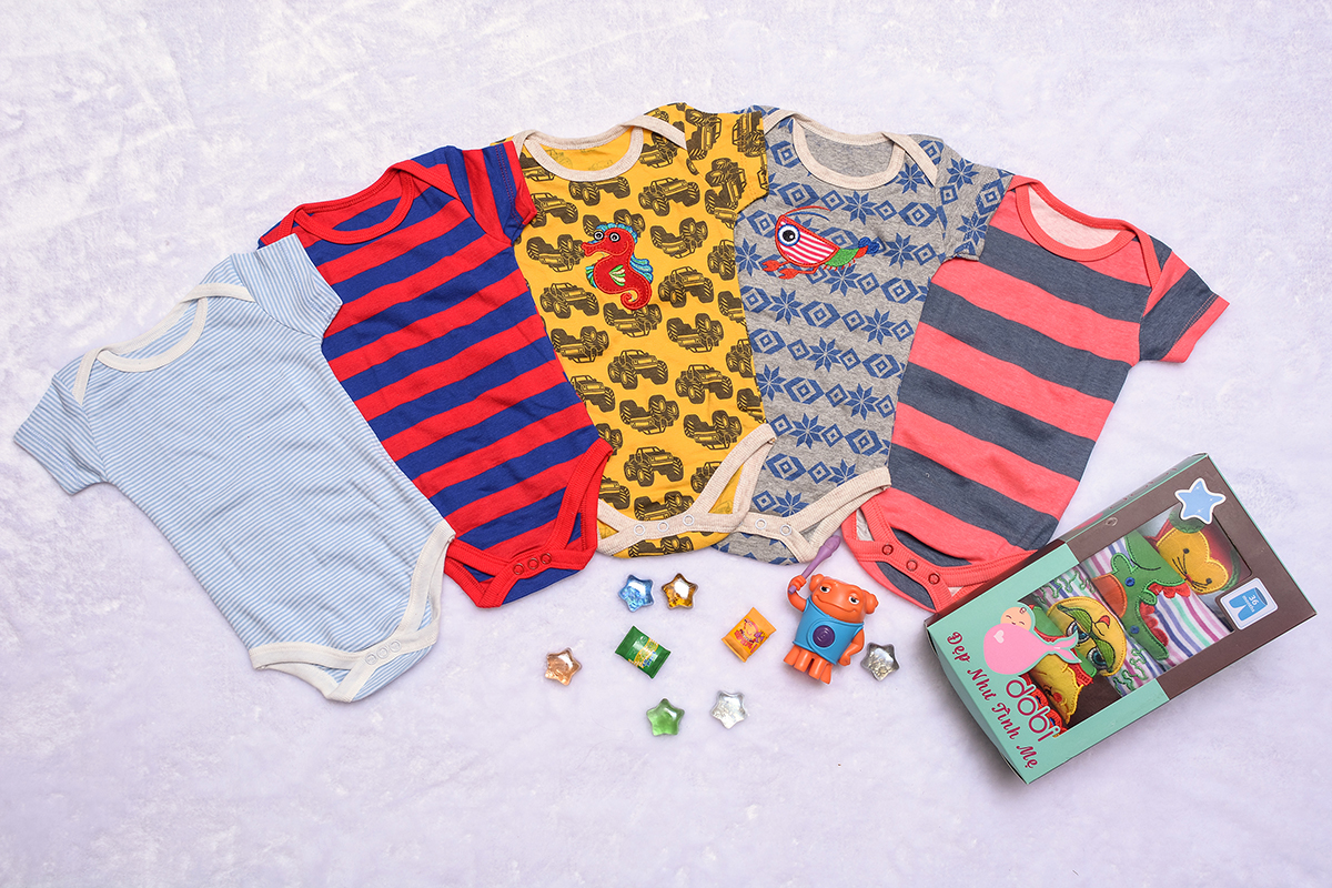 Combo 5 Body Liền Quần Tay Ngắn Bé Trai Dobi ALQ01