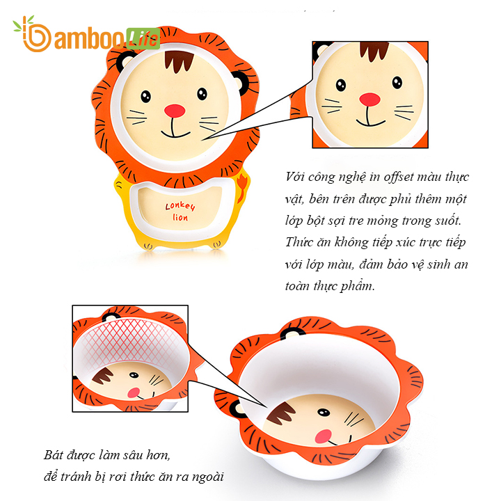 Bộ khay ăn cho bé Bamboo Life BL040 hàng chính hãng từ sợi tre thiên nhiên Dụng cụ ăn dặm cho bé Bộ chén bát ăn dặm cho bé Đồ dùng ăn dặm cho bé 15