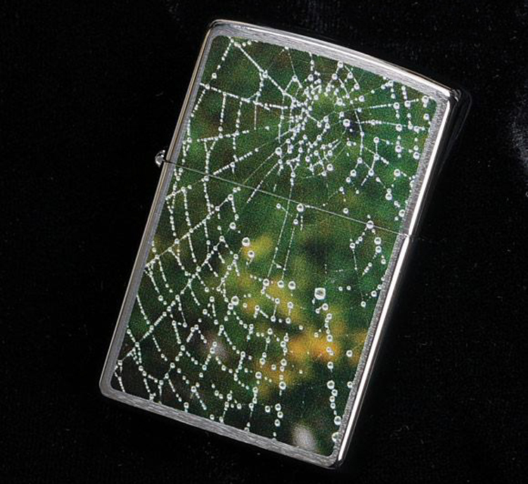 Bật Lửa Zippo 28285 Spider Web Rain Drops Brushed Chrome