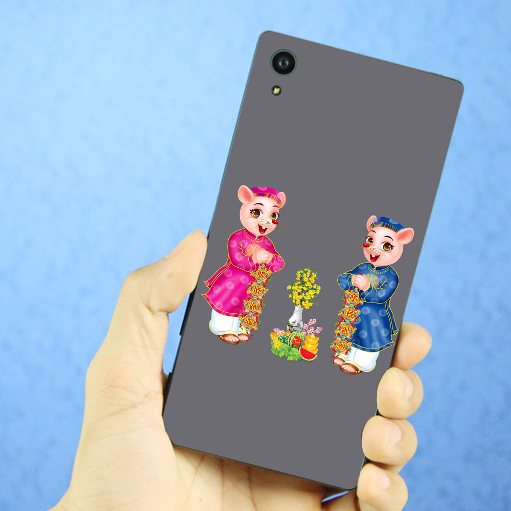 Ốp lưng cứng viền dẻo dành cho điện thoại Sony Xperia XA - Chuột chúc tết mã 15 MS CCTM15