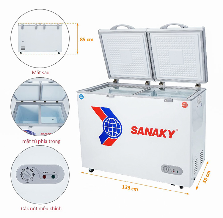 Tủ Đông Sanaky VH-405W2 (280L) - Hàng Chính Hãng