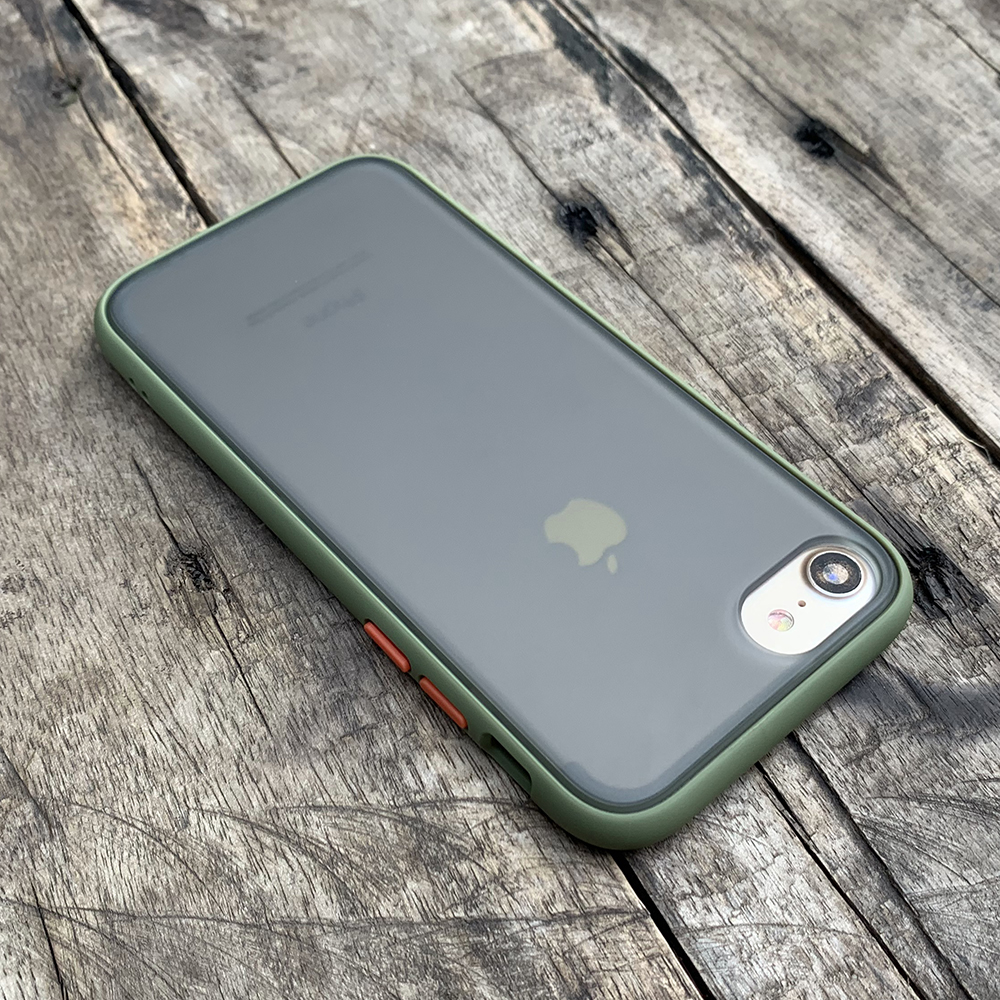 Ốp lưng chống sốc dành cho iPhone 7 vs iPhone 8 nút bấm màu cam - Màu xanh