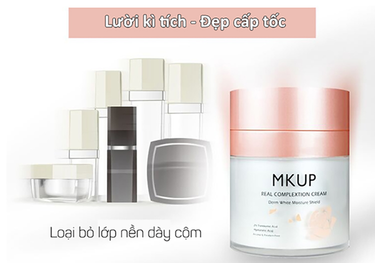 Son bút dạng lì Mkup và Kem dưỡng ẩm trắng da Mkup