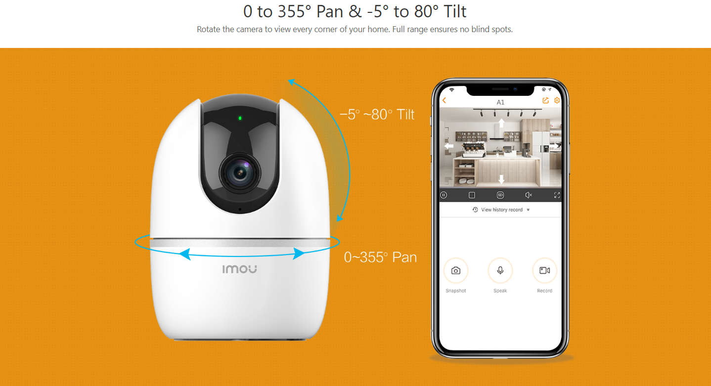 Camera IMOU A1, Camera Xoay 360, AI Phát hiện người, màng trập riêng tư 2MP - Hàng Chính Hãng