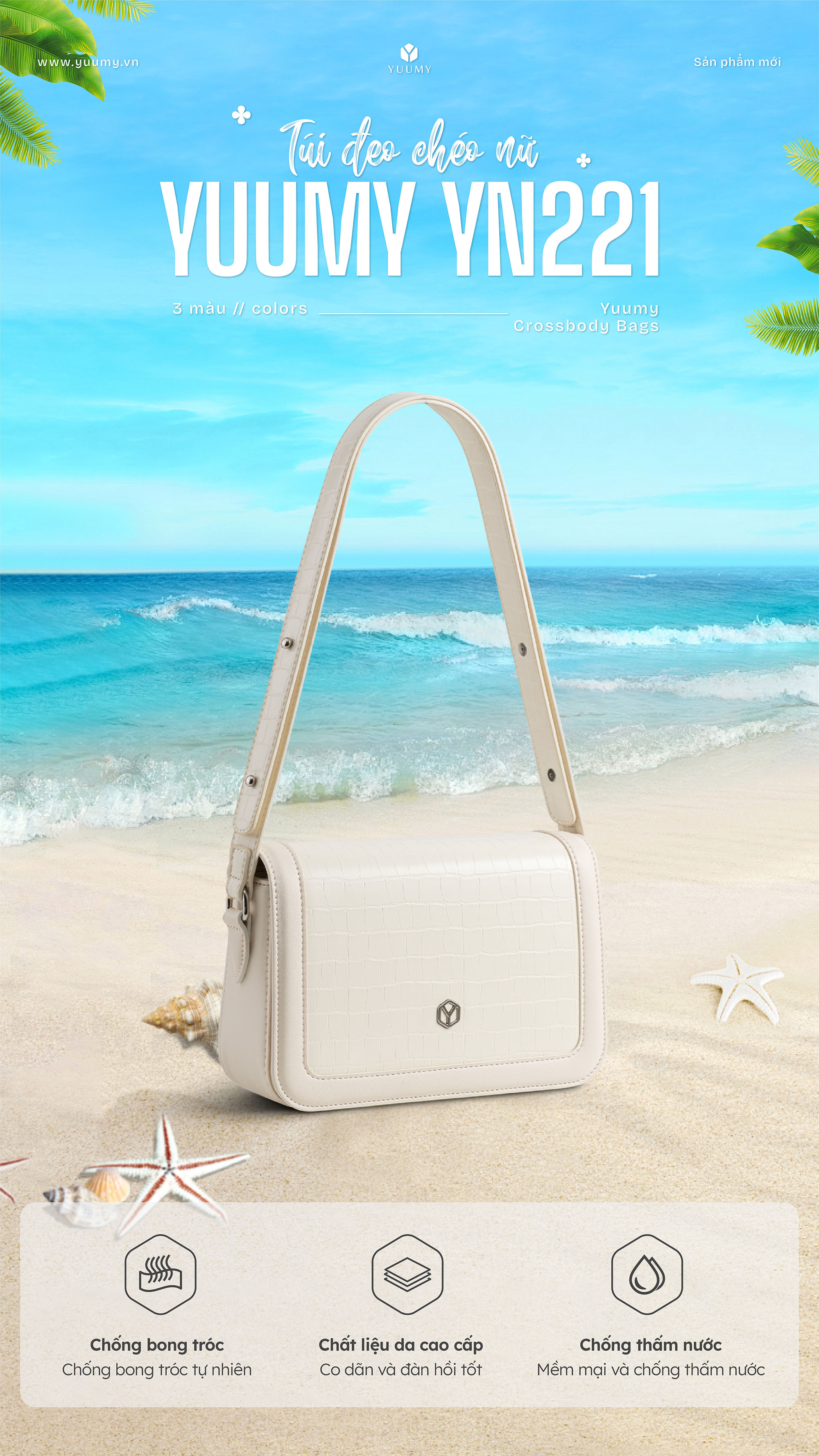 Túi Yuumy ( Thời trang nữ thiết kế tối giản hiện đại size 22 - Túi đeo chéo da Seasand YN221 )