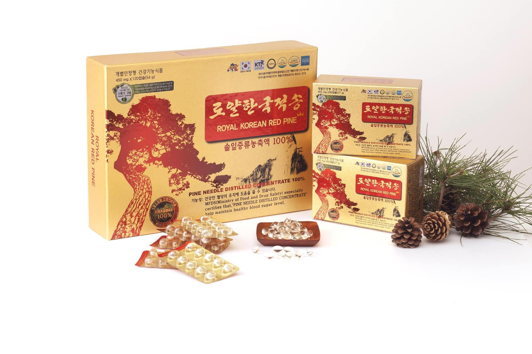 Tinh dầu thông đỏ Hoàng Gia Hàn Quốc hộp 120 viên - Royal Korean Red Pine