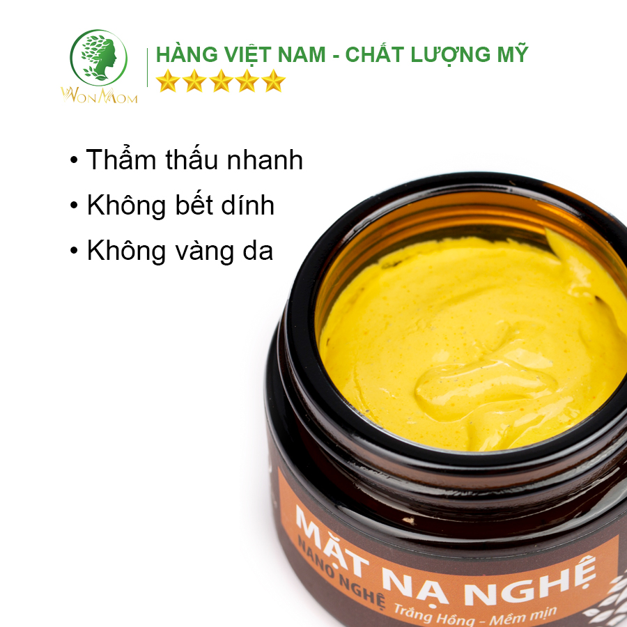 Mặt nạ nghệ phục hồi da, se khít chân lông, đánh bay mụn thâm Wonmom 50g