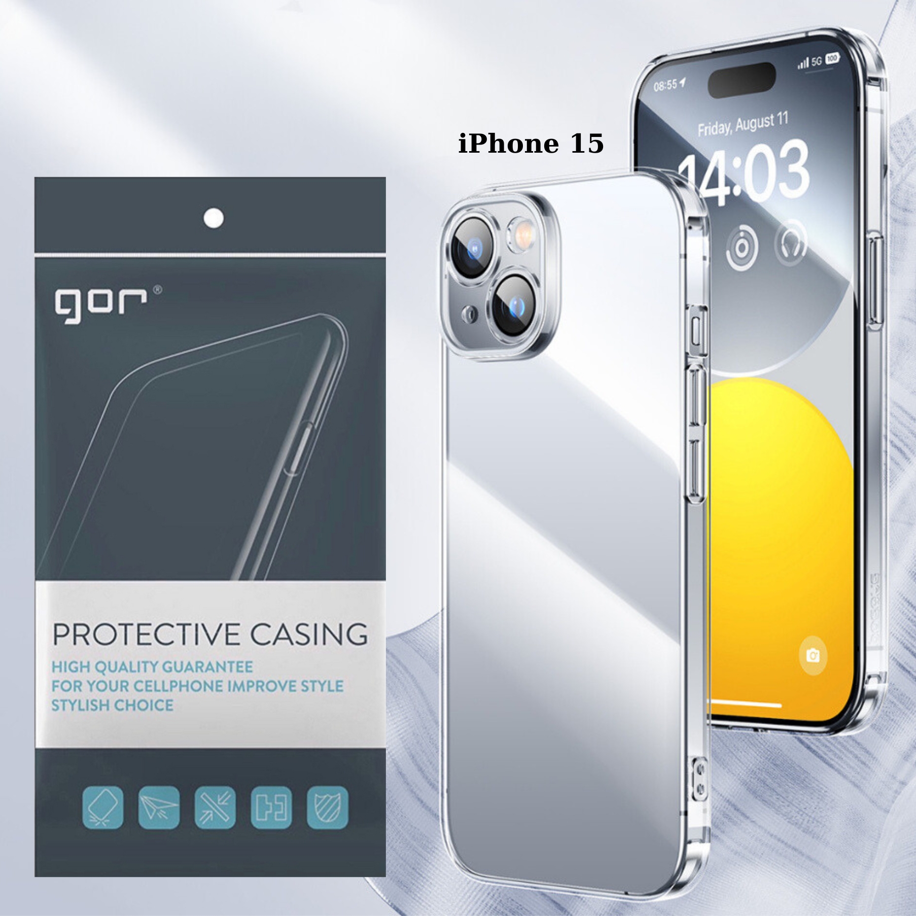 Ốp lưng trong suốt GOR dành cho iPhone 15 Pro Max / iPhone 15 Pro / iPhone 15 Plus / iPhone 15 - HÀNG CHÍNH HÃNG