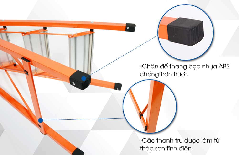 Thang Ghế Nikawa NKS-04 - 4 Bậc - 92cm - Màu Cam