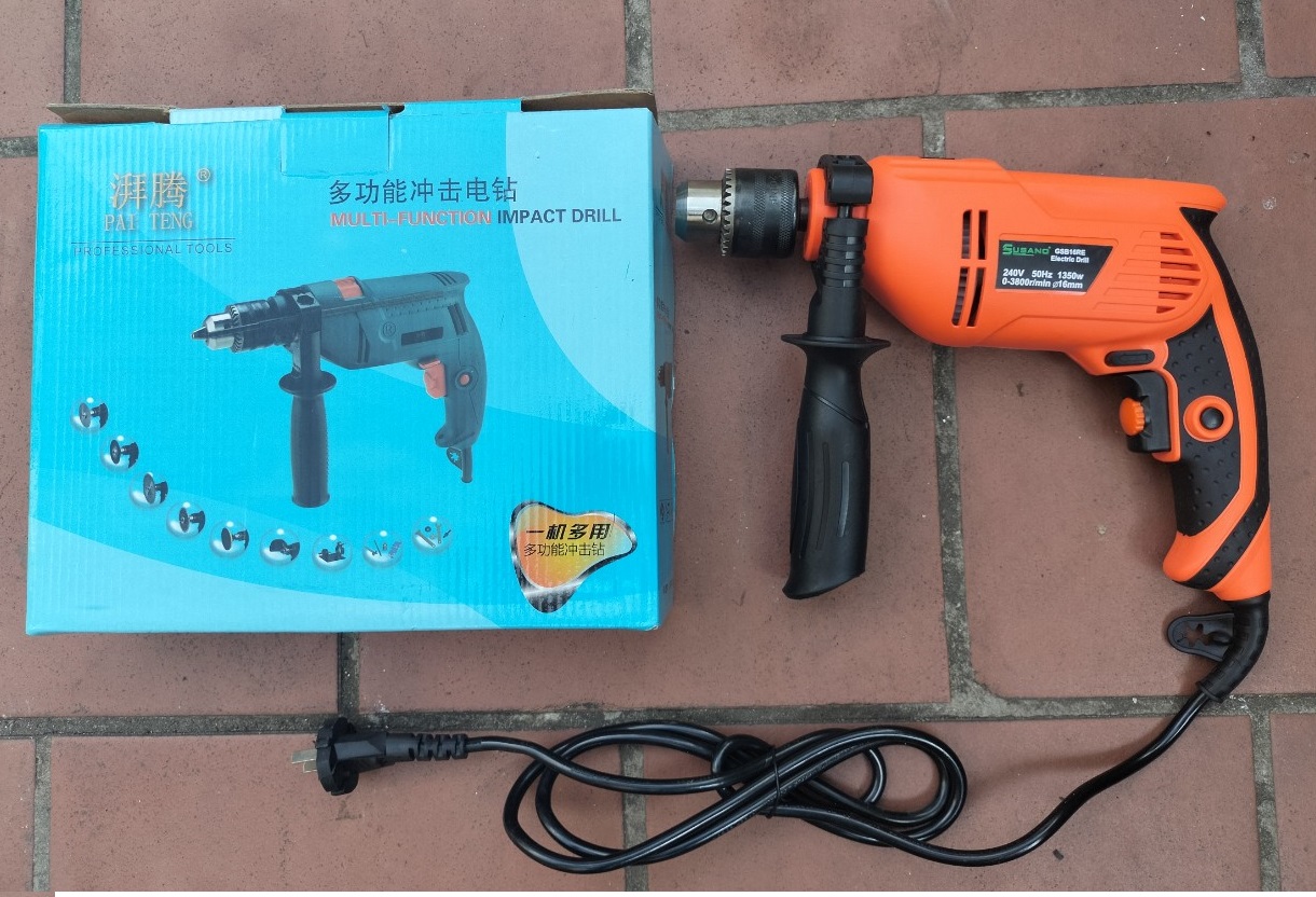 Máy Khoan SUSANO Đầu Khoan 10mm và 13mm Có Chế Độ Búa Công Suất 1350W - Có Điều Chỉnh Tốc Độ - Motor 100% Dây Đồng