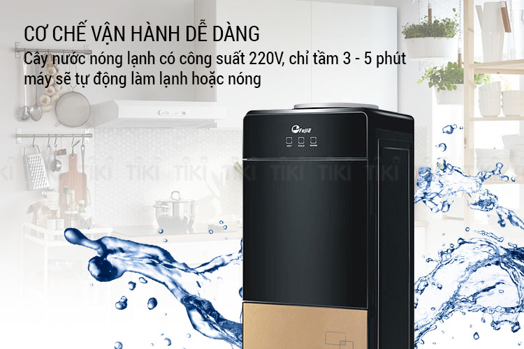 Cây Nước Nóng Lạnh Cao Cấp 2 Vòi Fujie WD1700C - Hàng chính hãng