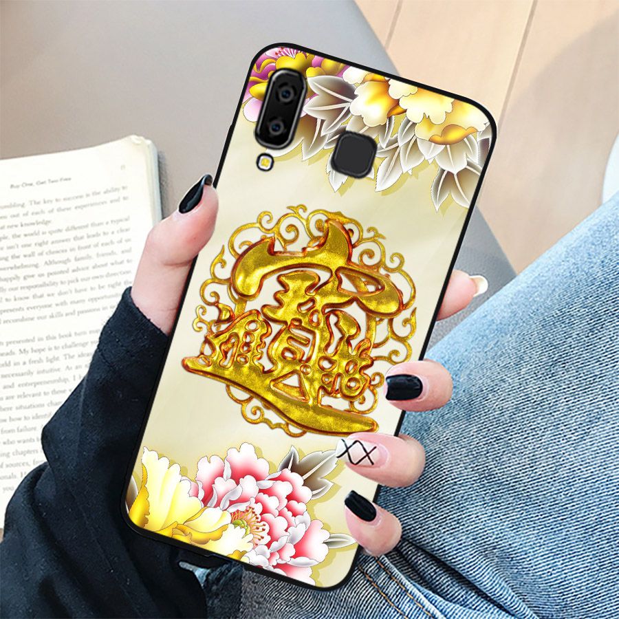 Ốp kính cường lực cho điện thoại Samsung Galaxy A50 - mẫu đơn MS MAUDON058
