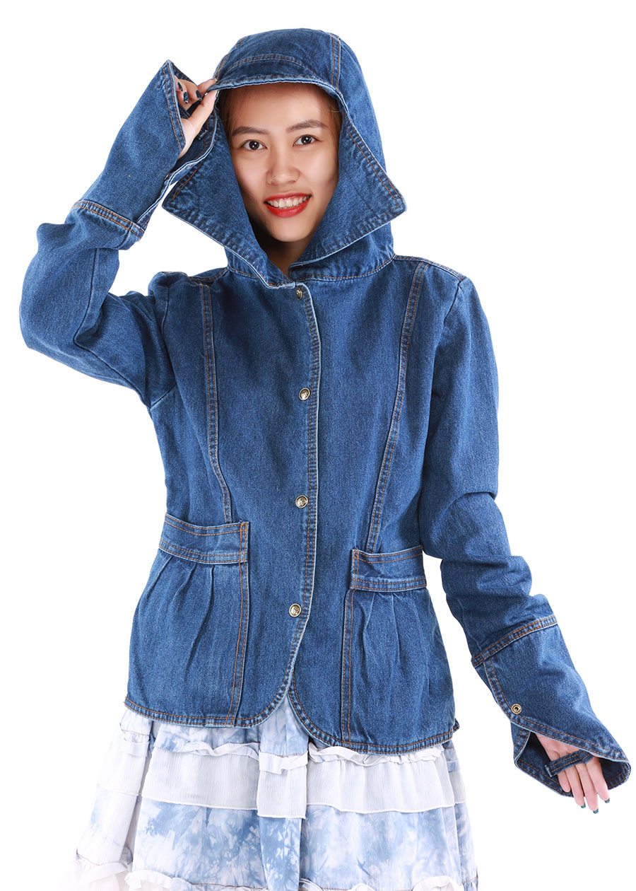 Áo chống nắng nữ Jean 1 lớp Vietcharm ACN01 Áo chống nắng nữ Jean 1 lớp Vietcharm ACN01