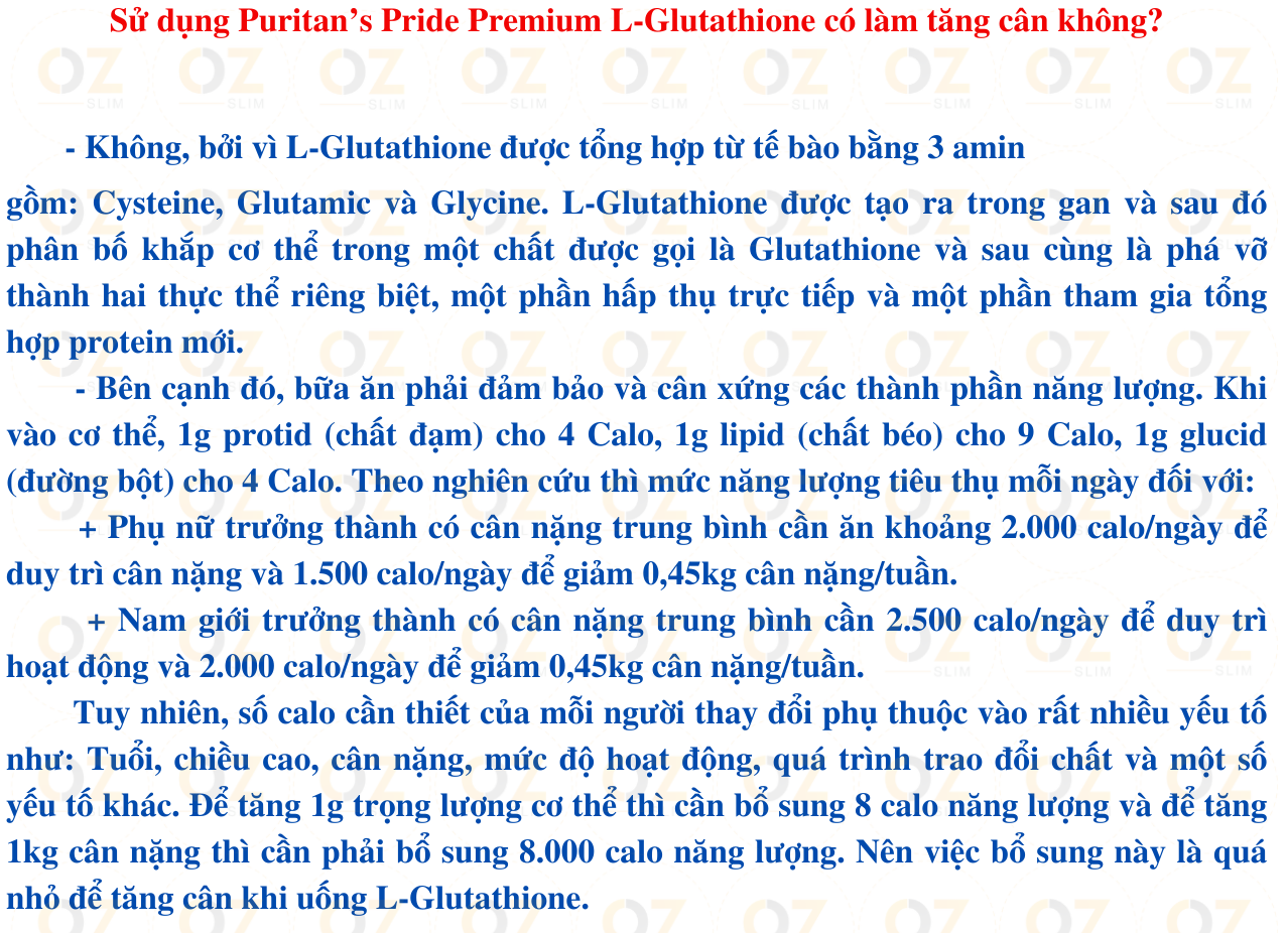 Viên uống trắng da Glutathione Puritan’s Pride Premium L-Glutathione 500mg - Mỹ