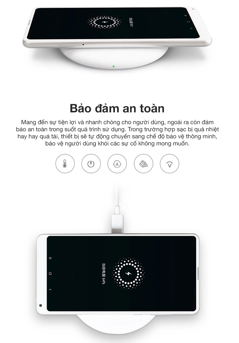 Đế sạc không dây thông minh Xiaomi Trắng