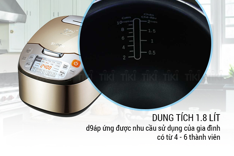 Nồi Cơm Điện Từ Cao Tần IH Lòng Nồi Niêu Supor CFXB50HC12VN-120 1.8L (Nâu) - Hàng chính hãng