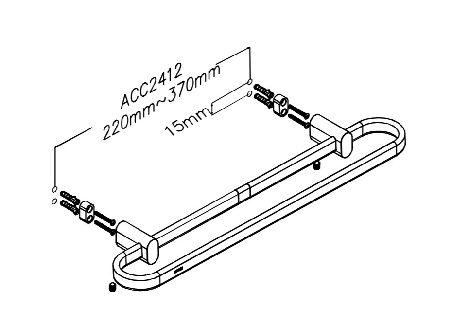 Thanh vắt khăn đôi phòng tắm 50cm dòng Alisa Moen - ACC2402