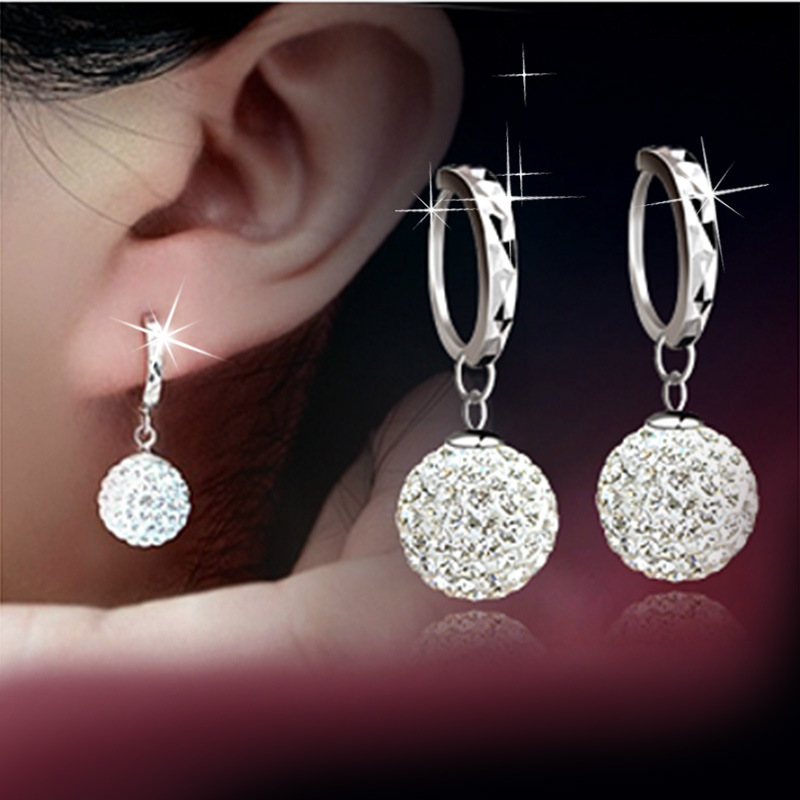 Bông tai nữ tòng teng siêu dễ thương đính đá zircon sang trọng, cườm giả ngọc 