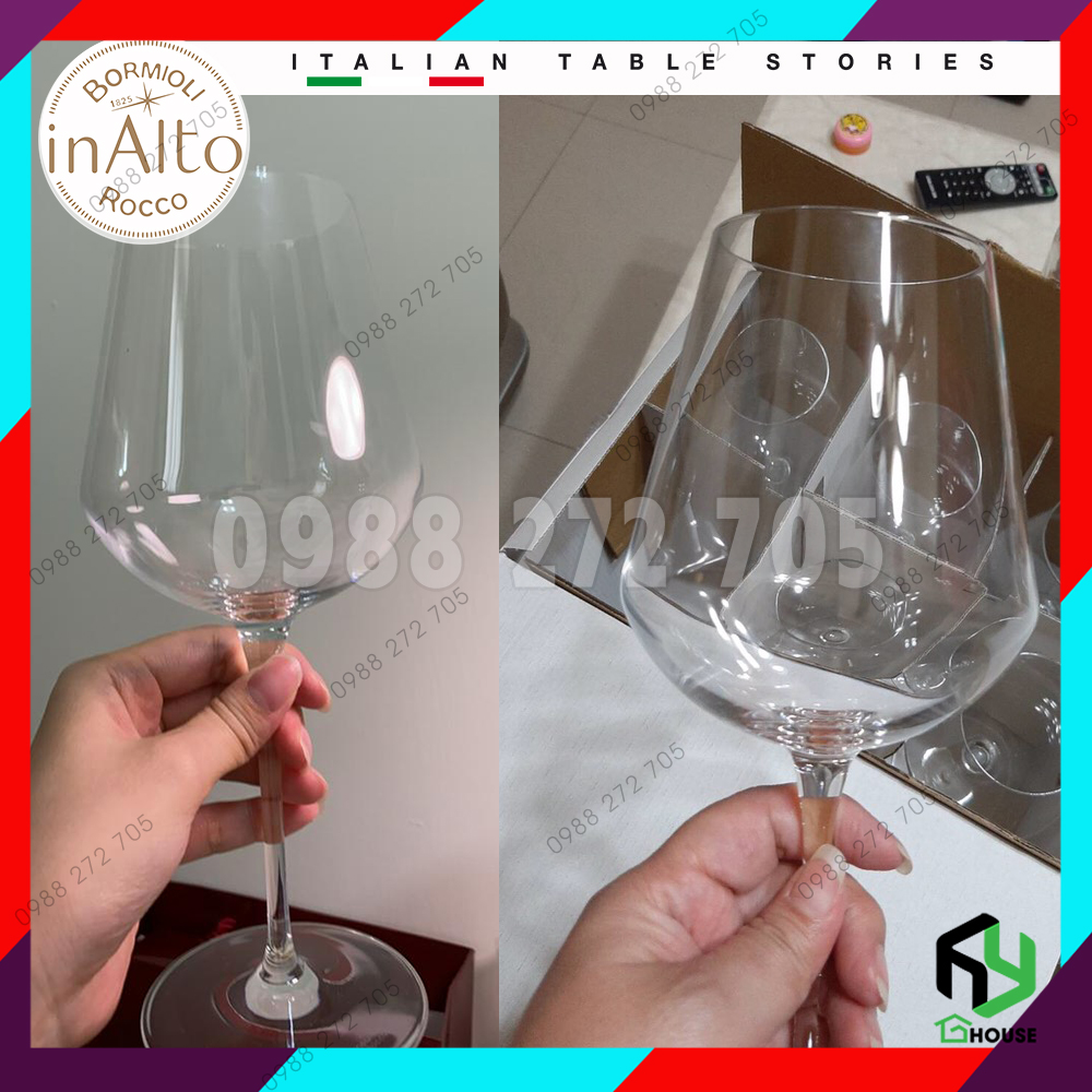 Ly uống rươ u vang đỏ, vang trắng cao cấp thủy tinh, wine glass Inalto 560ml - Bormioli Rocco-2