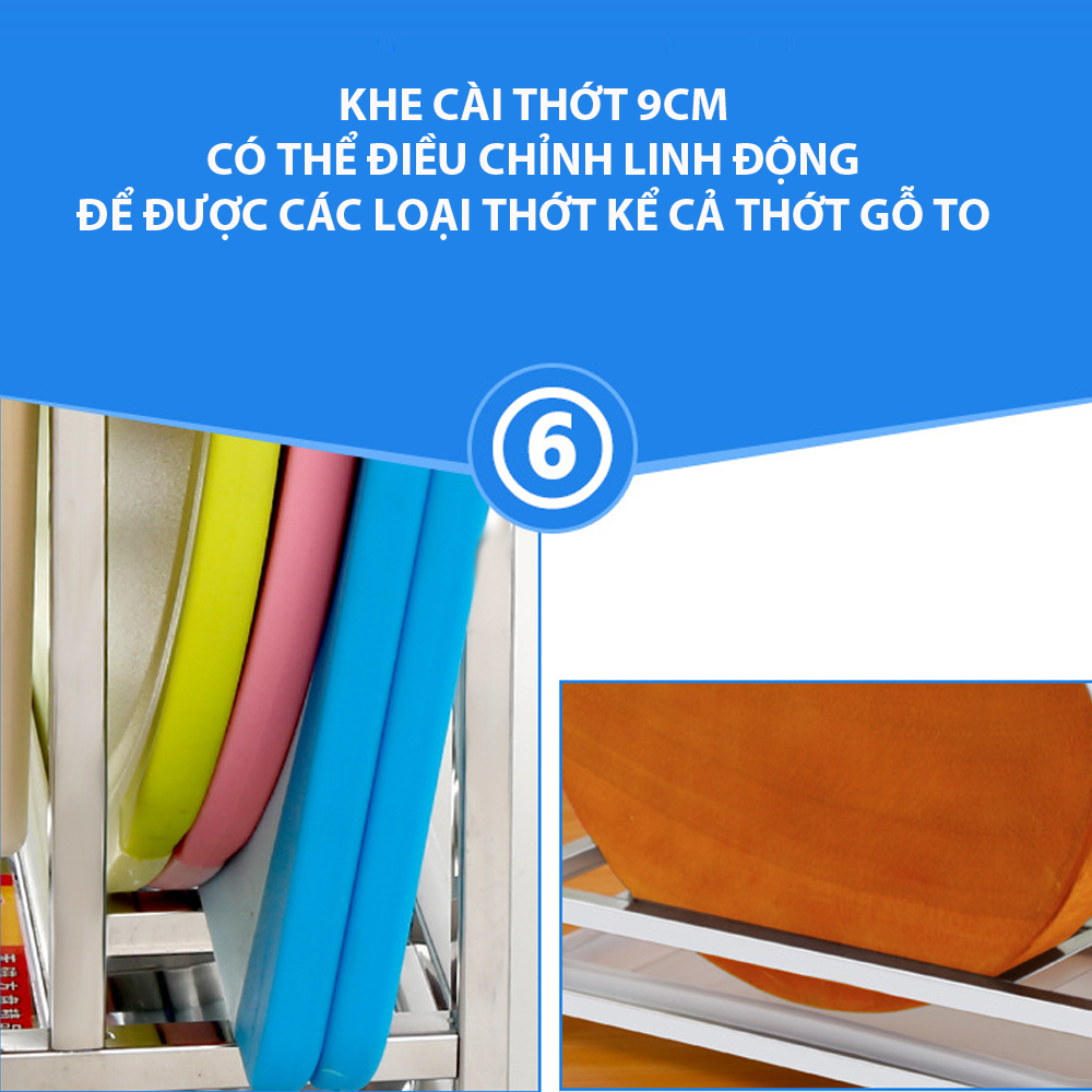 kệ cài dao thớt inox 304 kèm ống đũa
