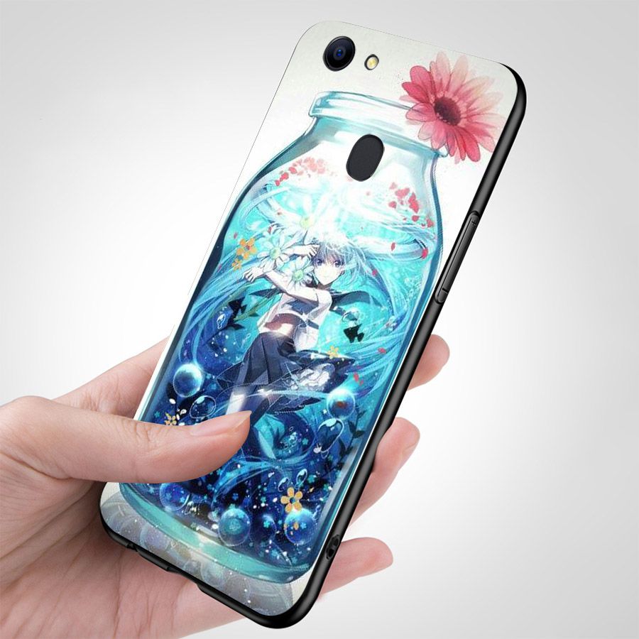Ốp điện thoại kính cường lực cho máy Oppo F5 - Cô Bé Trong Chiếc Lọ Thủy MS CBTCL055