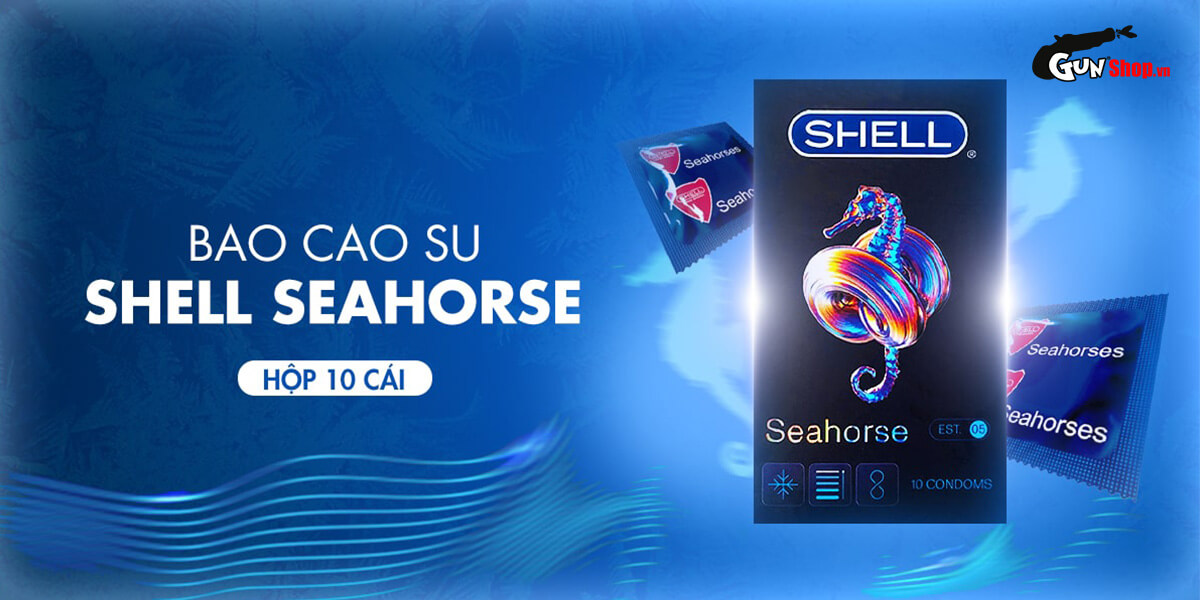 Bao cao su Shell Seahorse - Kéo dài thời gian - Hộp 10 cái