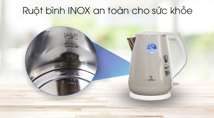 Ấm Đun Siêu Tốc 2 Lớp Bluestone KTB-3351 - 1.5L (Màu Ngẫu Nhiên) - Hàng chính hãng Ấm Đun Siêu Tốc 2 Lớp Bluestone KTB-3351 - 1.5L (Màu Ngẫu Nhiên) - Hàng chính hãng