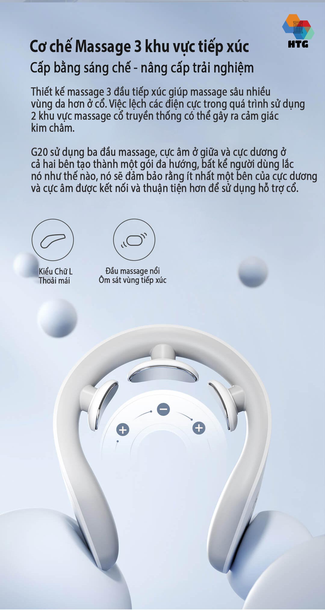 Máy massage cổ vai gáy Jeeback G20 tích hợp remote điều khiển, điều khiển kết nối App, massage nhiệt 3 mức tùy chọn, 4 chế độ massage kết hợp 15 mức cường độ, hàng chính hãng