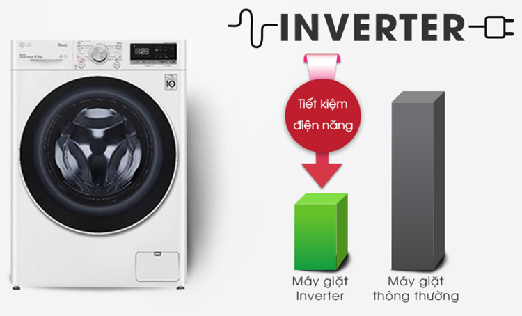 Máy giặt LG Inverter 9 kg FV1409S4W - Chỉ giao HCM