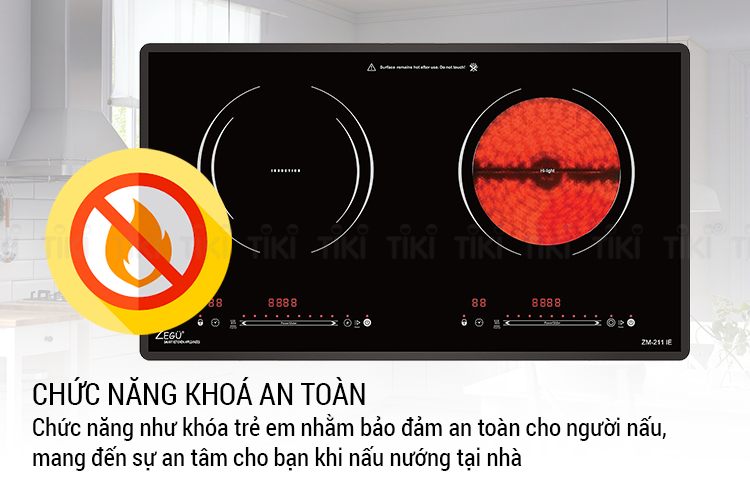 Bếp Đôi Âm Từ - Hồng Ngoại Zegu ZM-211IE (73cm) - Hàng Chính Hãng