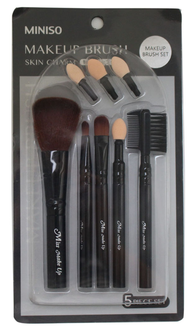 Bộ cọ trang điểm Nhật Bản 5 món MINISO SKIN CHARM MAKEUP BRUSH (tặng thêm 3 đầu cọ bóng mắt)  - MNS023
