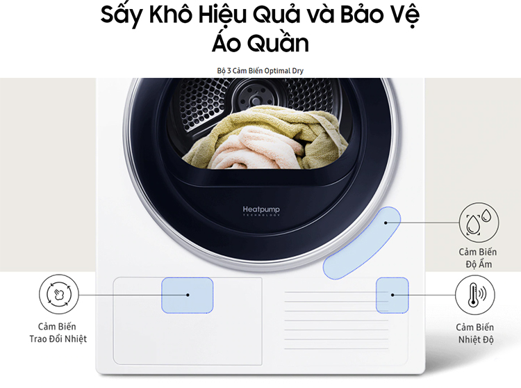 Máy Sấy Samsung 9kg DV90M5200QW/SV - Chỉ Giao HCM