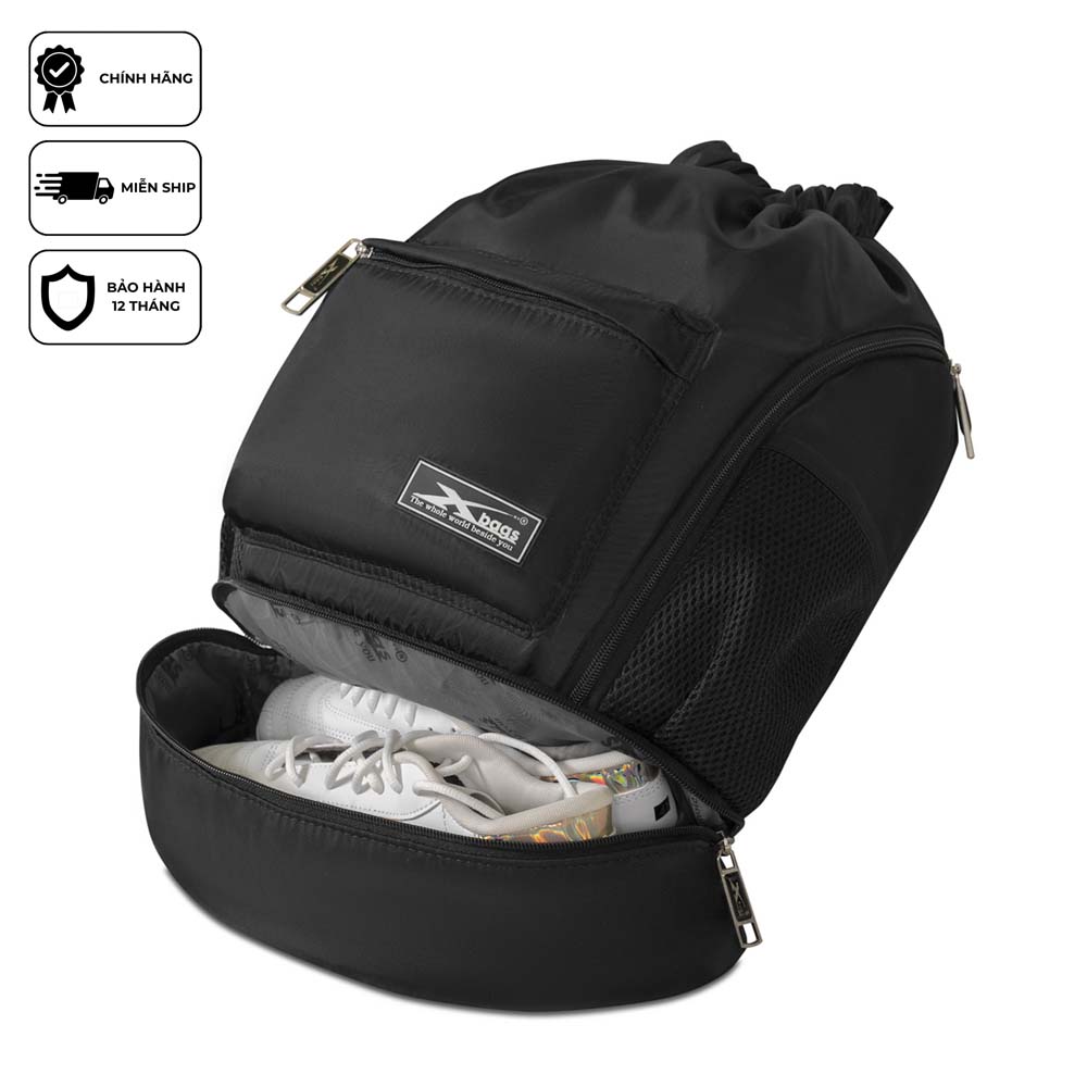 Balo dây rút thể thao đen Xbags Wisdom Xb 6004, Chất liệu chống thấm nước hiệu quả