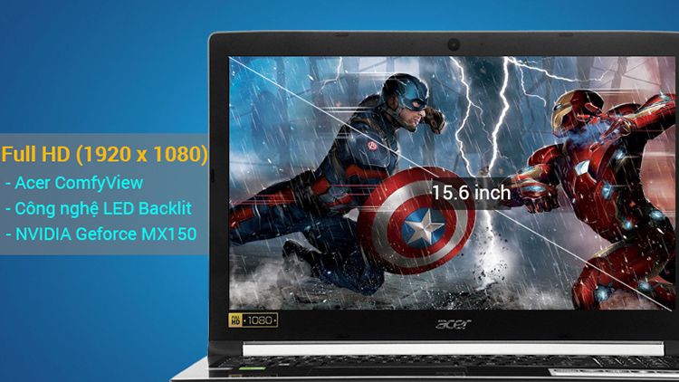 Laptop Acer Aspire A515-51G-51EM NX.GTCSV.002 Core i5-8250U/Win 10 (15.6 inch) - Black - Hàng Chính Hãng