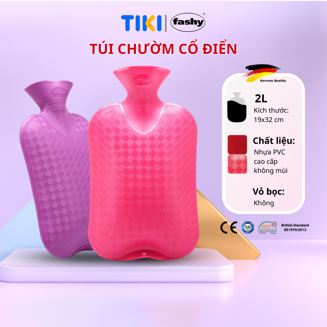 Túi chườm nóng lạnh nhập khẩu 100% từ Đức thương hiệu Fashy dòng cổ điển, tiêu chuẩn chất lượng Châu Âu giúp giảm các cơn đau kỳ kinh nguyệt, đau đầu,... hạ sốt tự nhiên, phù hợp cho người lớn, nhiều màu sắc