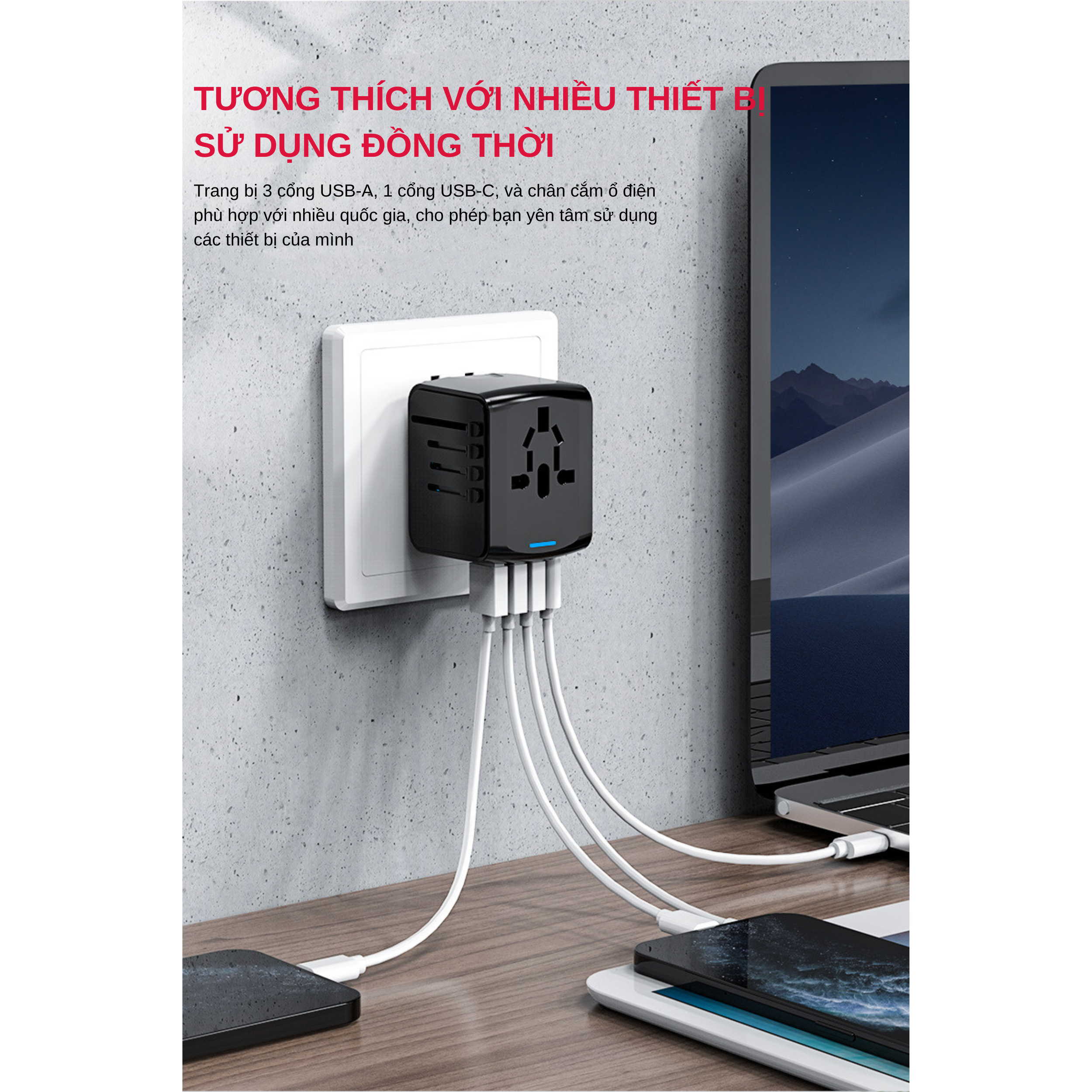 Mua Ổ Cắm Điện Du Lịch Quốc Tế Đa Năng Tích Hợp 3 Cổng USB-A 1 Cổng USB C. Chất Liệu Nhựa PC Chống Cháy Phù Hợp Với Hơn 150 Nước. Hàng Mua Ổ Cắm Điện Du Lịch Quốc Tế Đa Năng Tích Hợp 3 Cổng Usb-A 1 Cổng Usb C. Chất Liệu Nhựa Pc Chống Cháy Phù Hợp Với Hơn 150 Nước. Hàng
