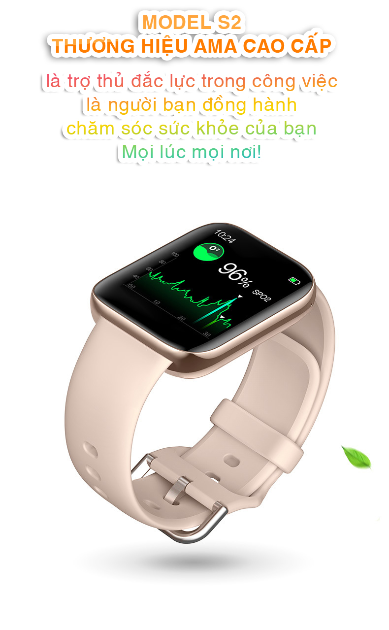 đồng hồ thông minh ama watch s2 nam nữ chống nước kết nối bluetooth gọi điện thoại theo dõi sức khỏe vận động màn hình cong tràn viền hàng nhập khẩu 17